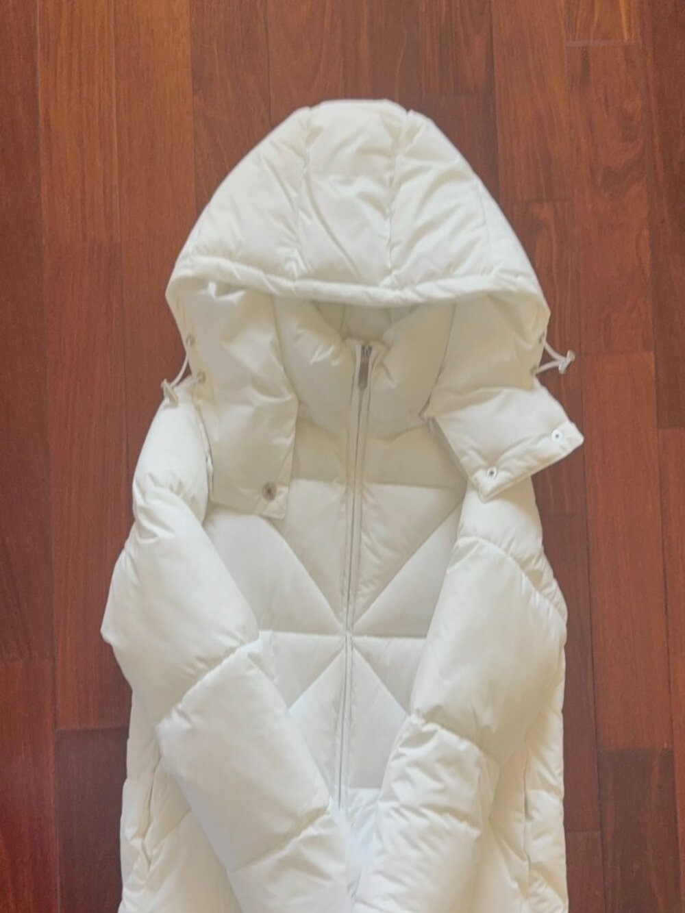 Sam Edelman Hooded Crop Puffer Jacket White XS Removable Hood